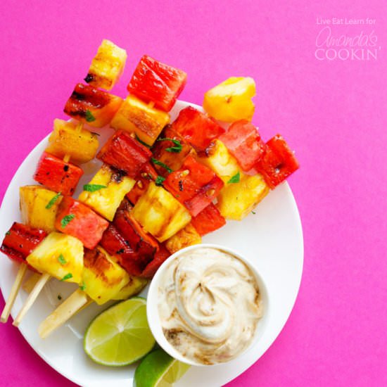 Grilled Watermelon Pineapple Skewer