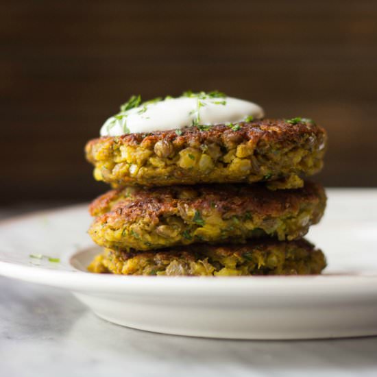 Mini Curried Lentil Cakes