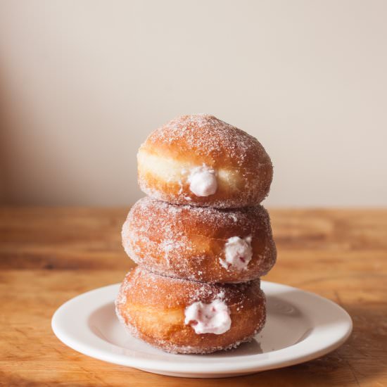 Raspberries & Cream Doughnuts