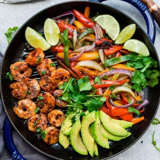 Skillet Shrimp Fajitas