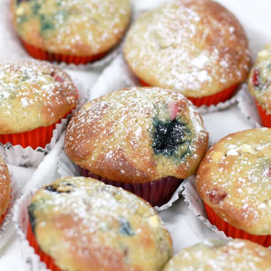 Lemon + Berry Protein Muffins