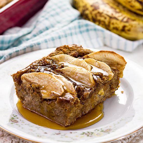 Vegan Apple Banana Bread Pudding