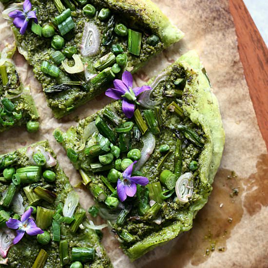 Avocado Pizza Crust Pesto Pizza