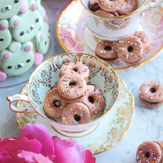 Mocha Coffee Donut Macarons