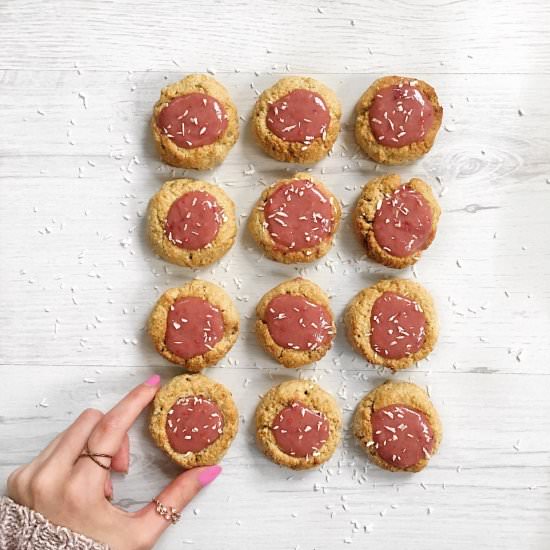 Raspberry Creme Thumbprint Cookies