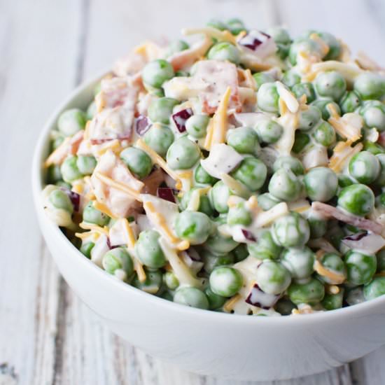 Creamy Pea Salad with Bacon