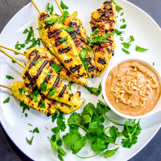 Chicken Satay with Peanut Sauce
