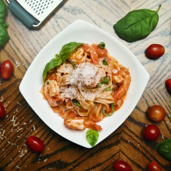 Rose Shrimp Fettuccine