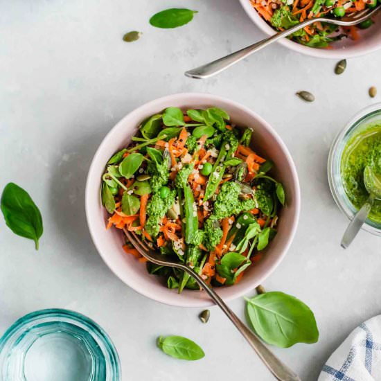 Quinoa Salad with Pesto and Peas