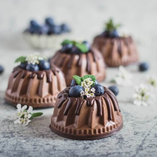 Triple chocolate mini bundt cakes