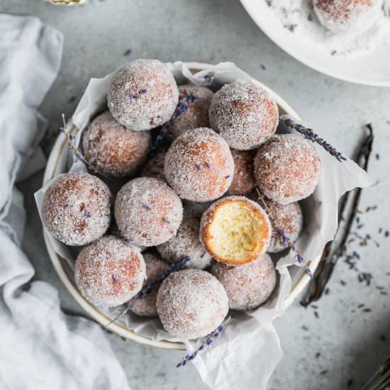 Lavender Vanilla Ricotta Doughnuts