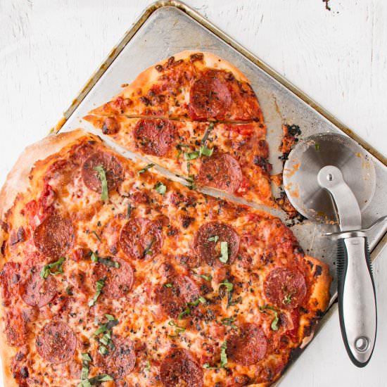 Homemade Pepperoni Pizza