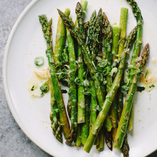 roasted asparagus shallot dressing