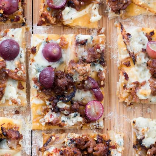 Sausage, Grape, Gorgonzola Pizza