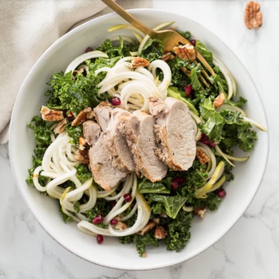 Kale Salad with Roasted Tenderloin