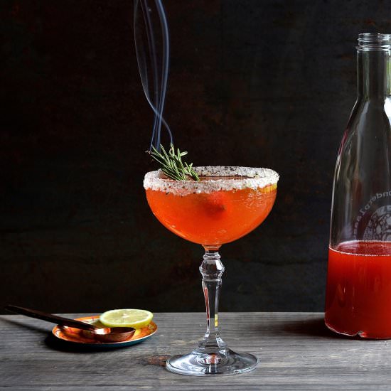 Strawberry mojito cocktails