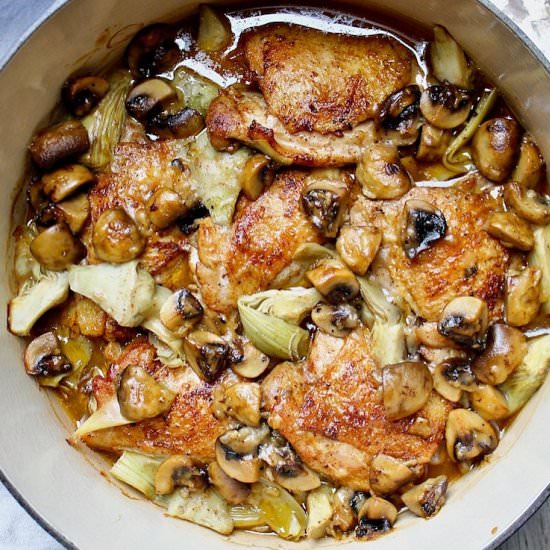 Braised Chicken with Artichokes