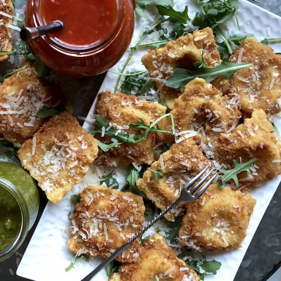 crispy fried ravioli