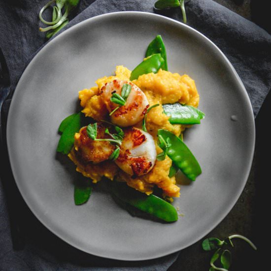 scallops with butternut squash