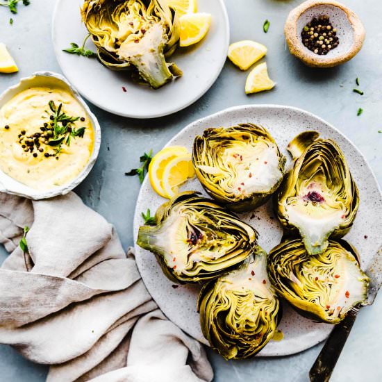 Steamed Artichoke with Aioli