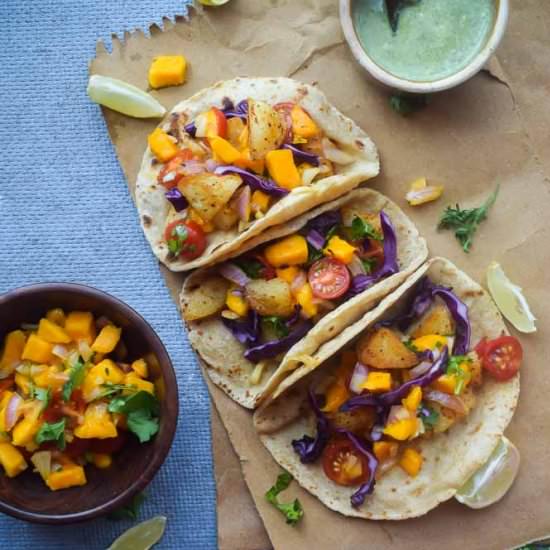 Spicy potato tacos