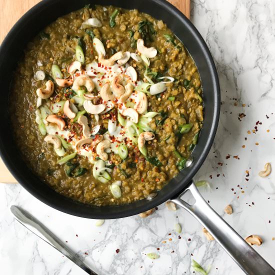 SPINACH, RED LENTIL & COCONUT CURRY
