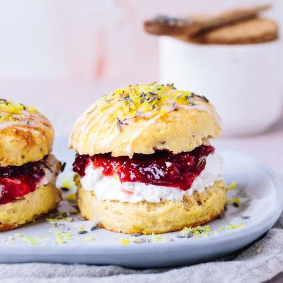 Vegan lavender lemon scones