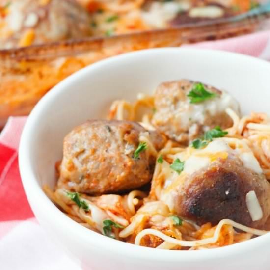 Baked Spaghetti & Meatballs