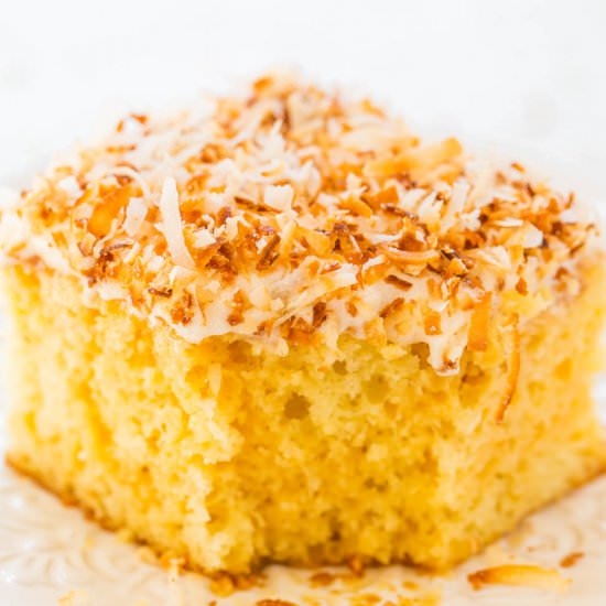 Coconut Caramel Poke Cake