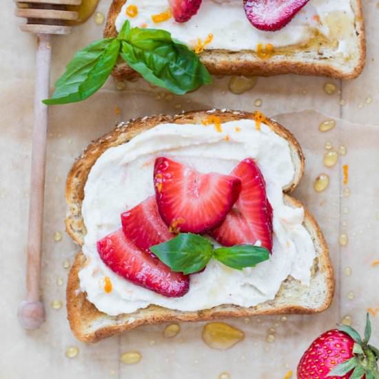 Strawberry Honey Ricotta Toast