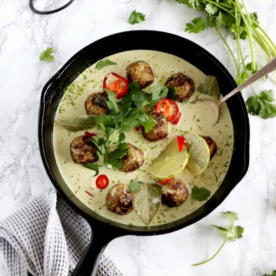 Thai Green Curry Vegan Meatballs