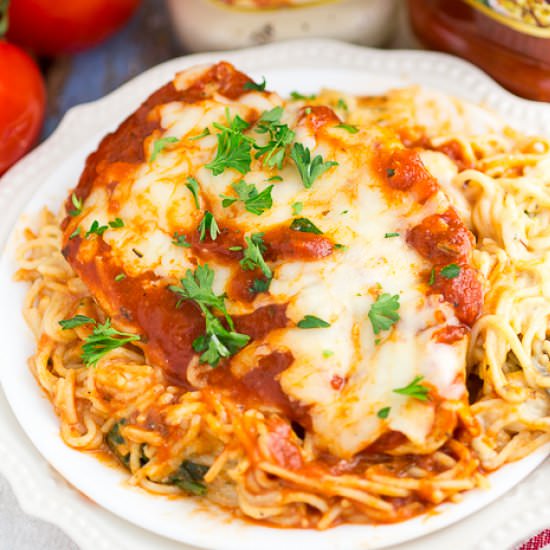 One Dish Cheesy Chicken and Pasta