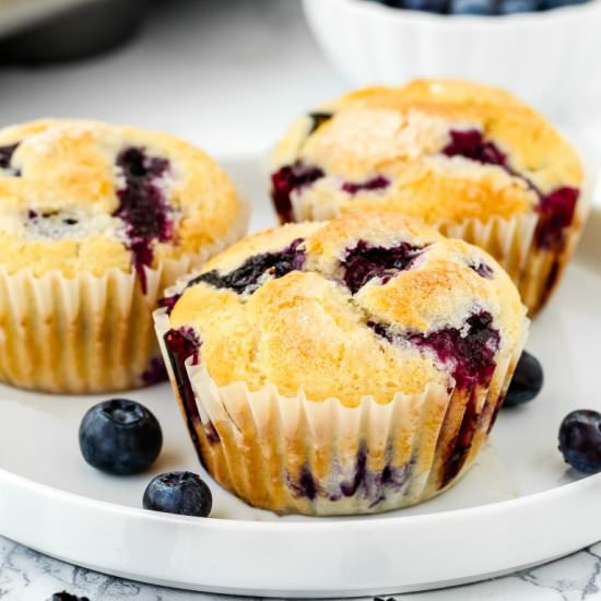 Eggless Blueberry Muffins