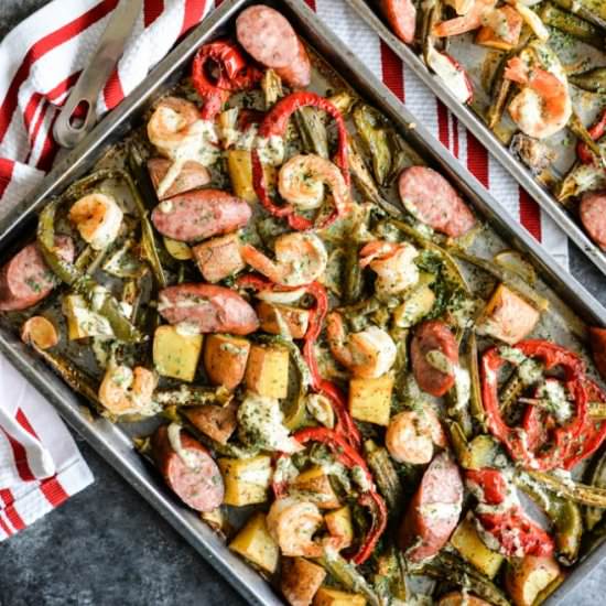 Cajun Shrimp Sheet Pan Dinner