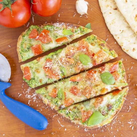 Zucchini Naan Pizza