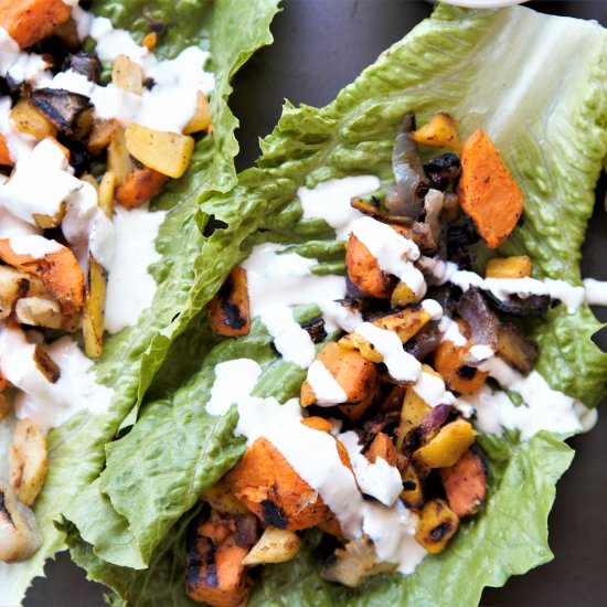Roasted  Vegetable Lettuce Wraps