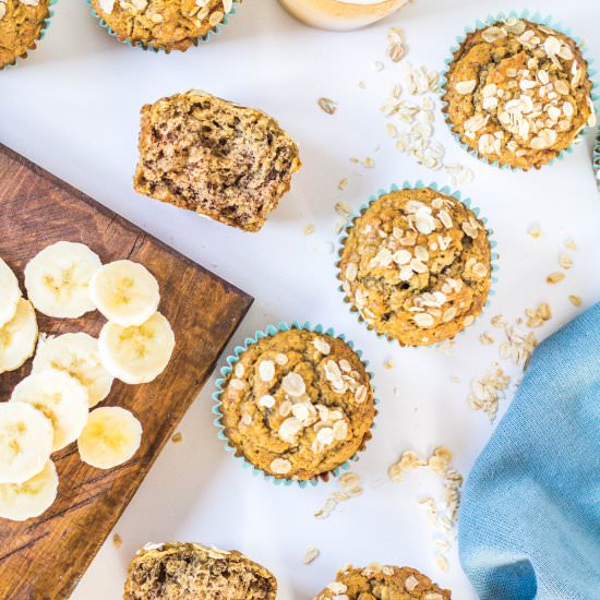 Banana Oat Chai Spiced Muffins