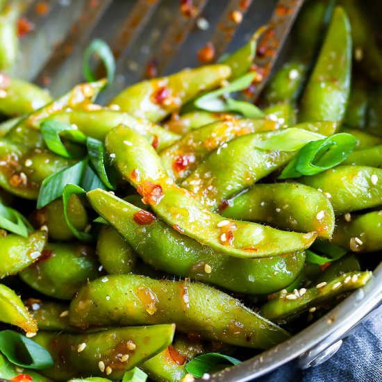 Vegan Sweet Chili Edamame