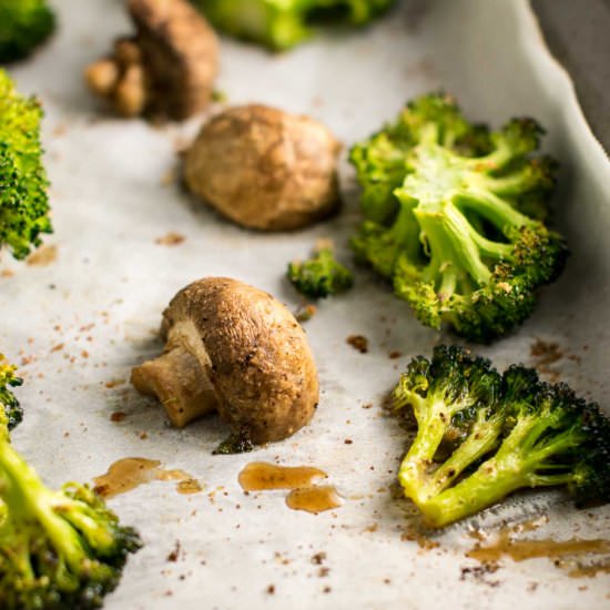Roasted Broccoli and Mushrooms