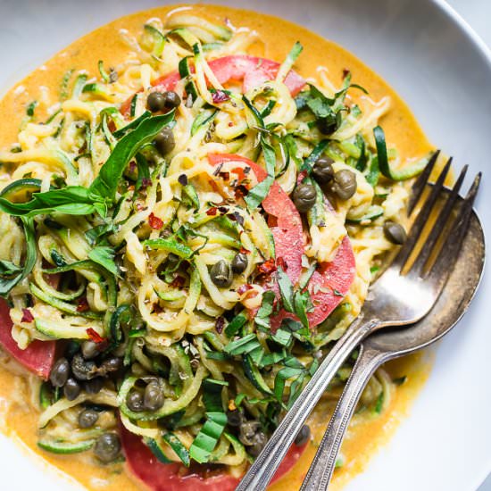 5  Minute  Cheesy  Zucchetti  Bowl