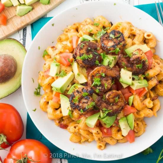 Chipotle Mac & Cheese with shrimp