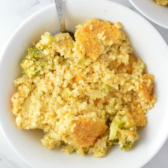 Cheese & Broccoli Quinoa Casserole