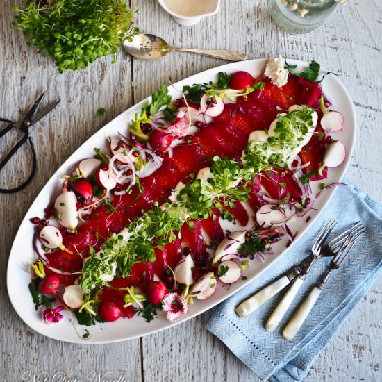 Beetroot Cured Salmon