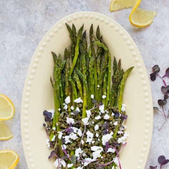 Roasted asparagus with miso butter