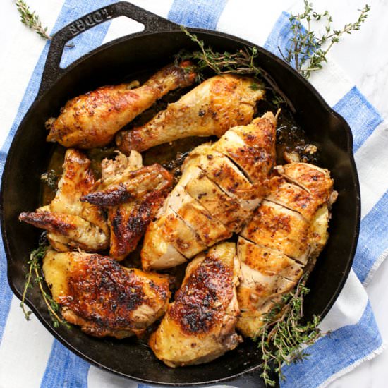 Mustard Garlic Oven Roasted Chicken