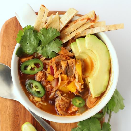 Vegan Tortilla Soup with Jackfruit
