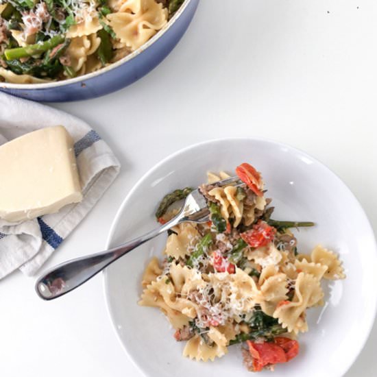 Spicy Sausage Bowtie Pasta