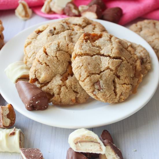 Loaded Caramel Cookies- with Twix!