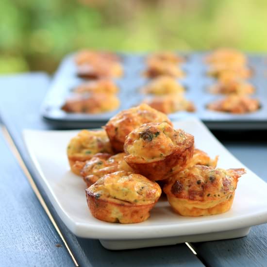 Mini Salami and Cheese Frittatas