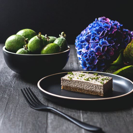 Feijoa and mint vegan cheesecake